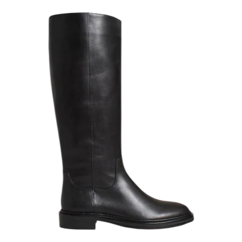 Madewell Drumgold‎ black leather tall boot riding